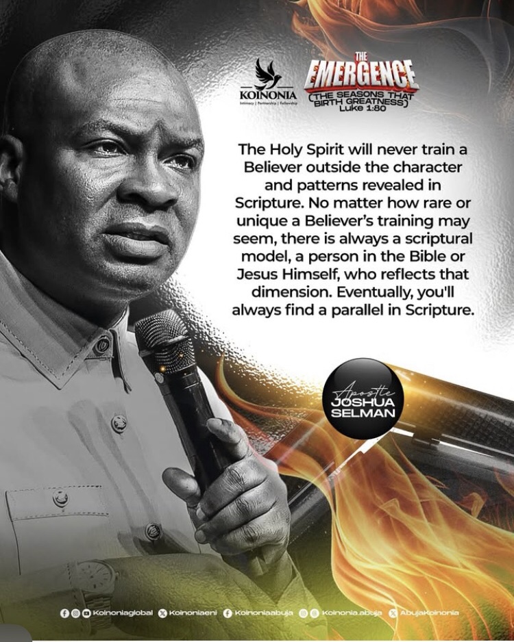 The pattern that the Holy Spirit
                 trains His people.